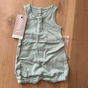 NWT Goumi Kids Sea Glass Romper SZ 3-6 mo Baby Blue One Piece Bamboo Organic